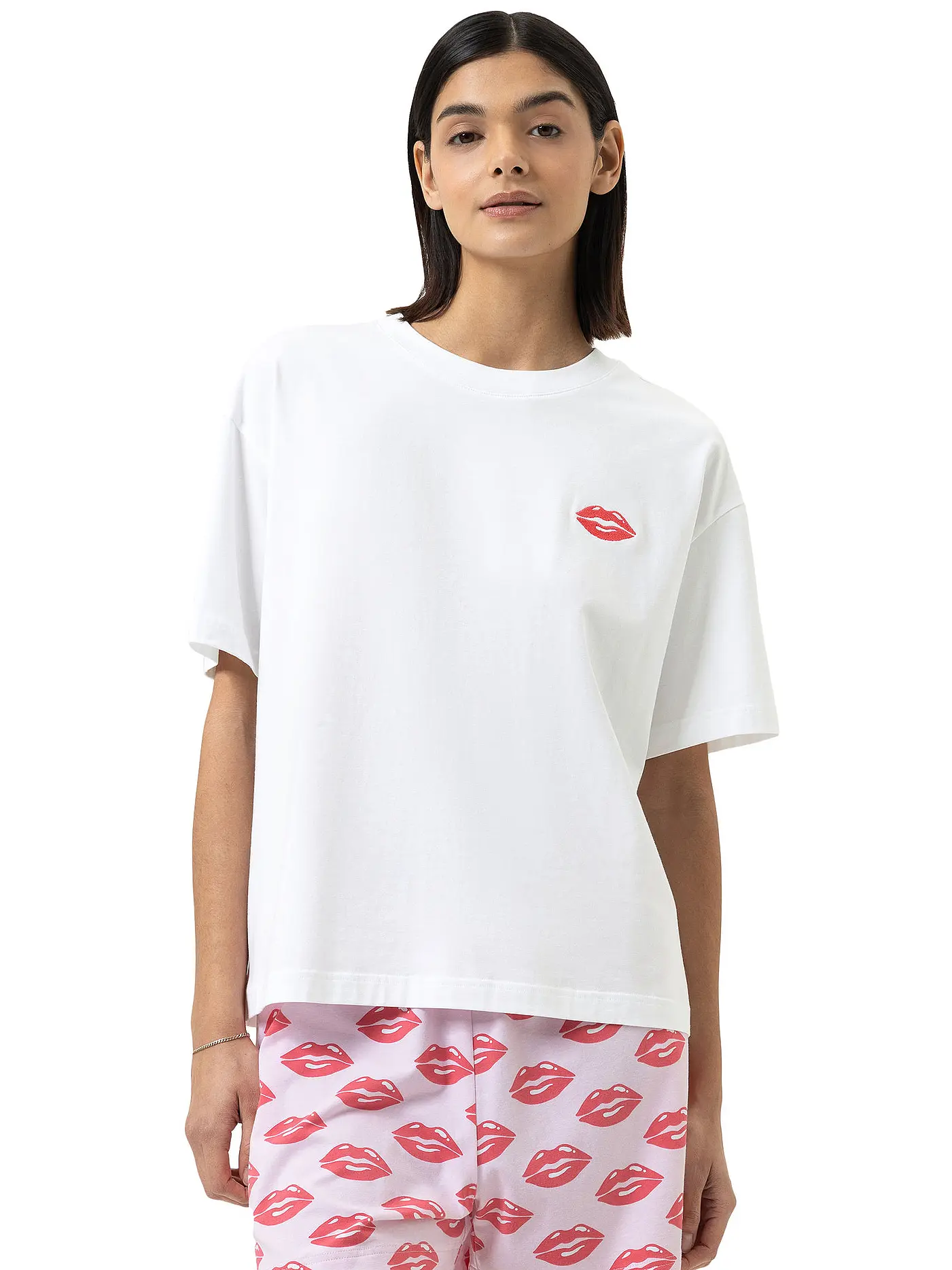 MEY | Pyjamashirt SOLID LOVE weiss | 